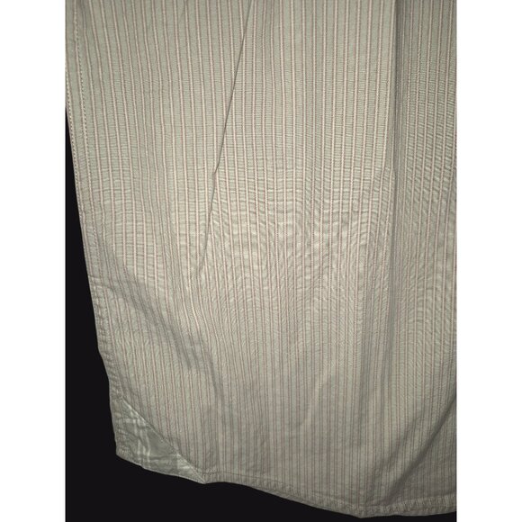Original Penguin Heritage Slim Fit Short Sleeve Striped Button-Down Shirt L Beig - Picture 4 of 8